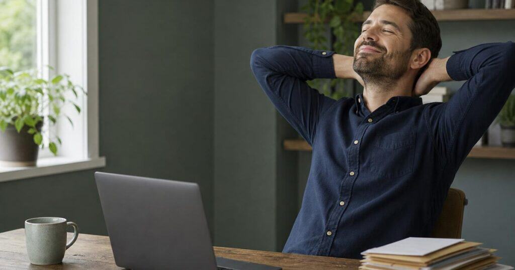 Relieved business owner after filing a late income tax return